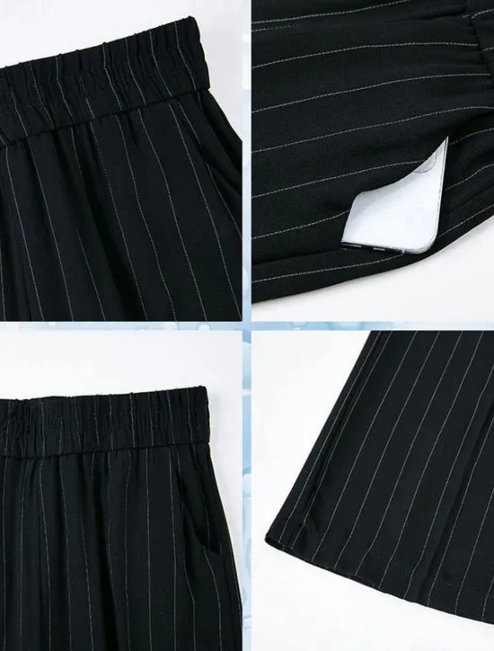 Online Women's Wide Leg Dress Work Pants Trousers Baggy Full Length Pocket Micro-elastic High Rise Streetwear Casual Street Black White XL 2XL Summer Spring Women Pants