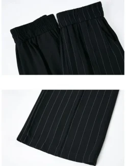 Online Women's Wide Leg Dress Work Pants Trousers Baggy Full Length Pocket Micro-elastic High Rise Streetwear Casual Street Black White XL 2XL Summer Spring Women Pants