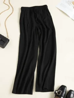 Clearance Women's Wide Leg Linen Pants Pants Trousers Fashion Full Length Shamrock Drawstring Side Pockets Breathability Comfortable Casual Daily Spring & Summer Women Pants