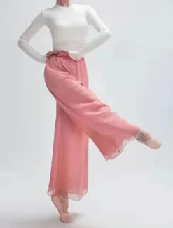 Best Women's Wide Leg Pants Trousers Vacation Streetwear Lightweight Full Length High Waist Plain Elastic Waist High Cut Breathability Comfortable Micro-elastic Outdoor Holiday Daily Wear Black White Pink Women Pants