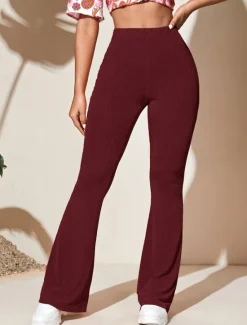 Hot Women's Wide Leg Tights Casual / Sporty Full Length High Waist Plain High Cut Comfy Soft Comfortable Micro-elastic Yoga Camel Black Wine Khaki Spring & Fall Regular Fit Women Pants