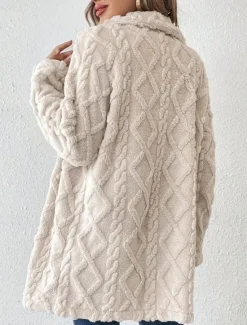 Hot Women's Winter Coat Athleisure Holiday Daily Wear Fall Winter Regular Coat Regular Fit Stylish Casual Jacket Long Sleeve Solid Color Knit Women Blazers & Suits