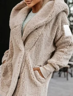 Discount Women's Winter Coat Casual Jacket Outdoor Street Daily Wear Fall Winter Regular Coat Regular Fit Thermal Warm Breathable Stylish Casual Jacket Long Sleeve Solid Color with Pockets Women Jackets