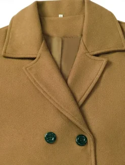 Women's Winter Coat Coat Cloak / Capes Windproof Warm Pocket Casual Street Style Plain Vacation Work Street Daily Wear Single Breasted Turndown Loose Fit Long Sleeve Outerwear Red Blue Green Fall Women Coats & Trench Coats