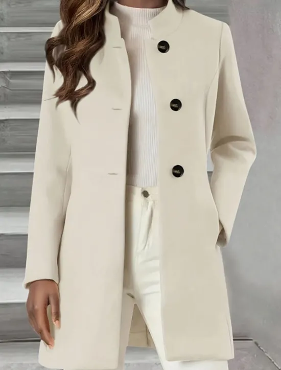 Online Women's Winter Coat Outdoor Street Daily Wear Fall Winter Regular Coat Regular Fit Thermal Warm Breathable Stylish Casual Jacket Long Sleeve Plain Adjustable Women Jackets