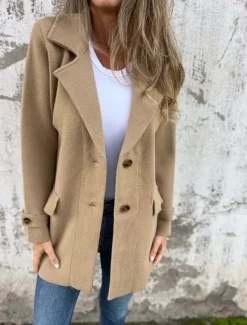 Hot Women's Winter Coat Outdoor Street Daily Wear Fall Winter Regular Coat Regular Fit Thermal Warm Breathable Stylish Casual Jacket Long Sleeve Plain with Pockets Black Khaki Apricot Women Coats & Trench Coats