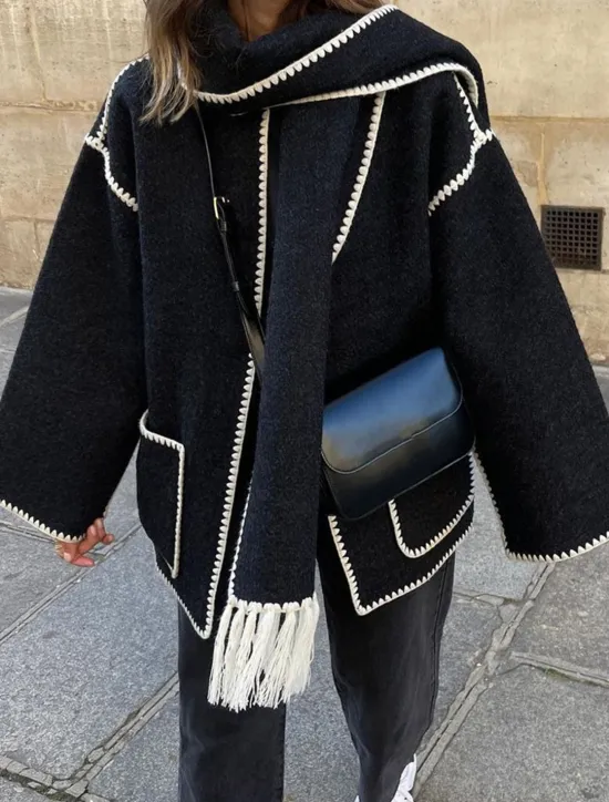 Best Women's Winter Coat Outdoor Street Daily Wear Fall Winter Regular Coat Regular Fit Thermal Warm Breathable Stylish Casual Jacket Long Sleeve Plain Tassel Fringe with Pockets Black White Khaki Women Coats & Trench Coats