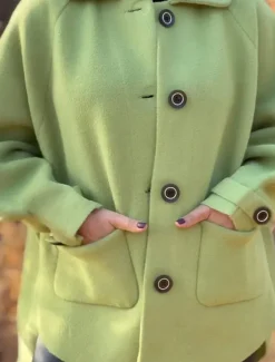 Online Women's Winter Coat Outdoor Street Daily Wear Fall Winter Short Coat Regular Fit Thermal Warm Breathable Stylish Casual Jacket Long Sleeve Plain with Pockets White Pink Green Women Coats & Trench Coats