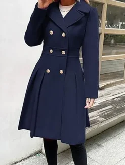Clearance Women's Winter Coat Outdoor Street Daily Wear Fall Winter Long Coat Regular Fit Thermal Warm Breathable Stylish Casual Jacket Long Sleeve Plain with Pockets Pink Navy Blue Camel Women Coats & Trench Coats