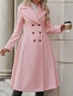 Best Women's Winter Coat Winter Jacket Outdoor Street Daily Fall Winter Long Coat Regular Fit Warm Breathable Comtemporary Stylish Jacket Long Sleeve Solid Color with Pockets Women Coats & Trench Coats