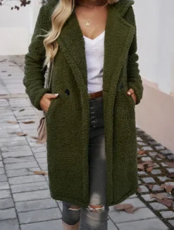 Best Women's Winter Coat Winter Jacket Outdoor Street Daily Fall Winter Long Coat Regular Fit Warm Breathable Comtemporary Stylish Jacket Long Sleeve Solid Color with Pockets Women Coats & Trench Coats