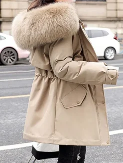 Outlet Women's Winter Coat Winter Jacket Hoodie Jacket Parka School Outdoor Valentine's Day Fall Winter Regular Coat Regular Fit Warm Breathable Simple Casual Daily Comfortable Jacket Long Sleeve Solid Women Puffers & Parka