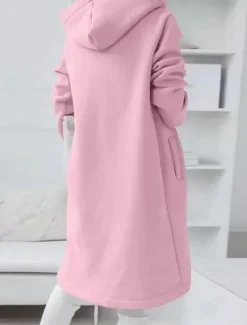 Women's Winter Coat Winter Jacket Hoodie Jacket Outdoor Street Daily Fall Winter Regular Coat Regular Fit Warm Breathable Comtemporary Stylish Jacket Long Sleeve Solid Color with Pockets Full Zip Women Jackets