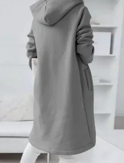 Women's Winter Coat Winter Jacket Hoodie Jacket Outdoor Street Daily Fall Winter Regular Coat Regular Fit Warm Breathable Comtemporary Stylish Jacket Long Sleeve Solid Color with Pockets Full Zip Women Jackets