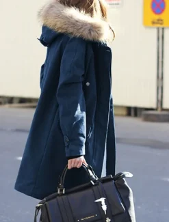 Hot Women's Winter Coat Winter Jacket Parka Windproof Warm Zipper Pocket Fur Collar Fleece Lined Chic & Modern Casual Daily Street Style Solid Color Outdoor Vacation Valentine's Day Street Zipper Long Women Puffers & Parka