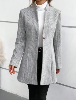 New Women's Winter Coat Winter Jacket Outdoor Street Daily Fall Winter Regular Coat Regular Fit Warm Breathable Comtemporary Stylish Jacket Long Sleeve Solid Color Slim Fit Women Coats & Trench Coats