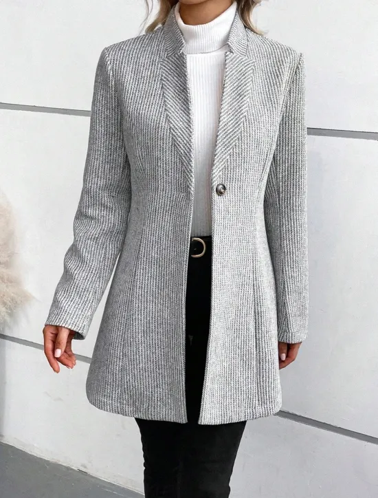 New Women's Winter Coat Winter Jacket Outdoor Street Daily Fall Winter Regular Coat Regular Fit Warm Breathable Comtemporary Stylish Jacket Long Sleeve Solid Color Slim Fit Women Coats & Trench Coats