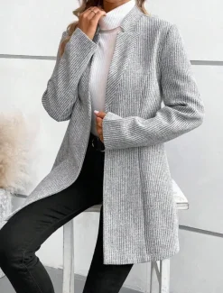 New Women's Winter Coat Winter Jacket Outdoor Street Daily Fall Winter Regular Coat Regular Fit Warm Breathable Comtemporary Stylish Jacket Long Sleeve Solid Color Slim Fit Women Coats & Trench Coats