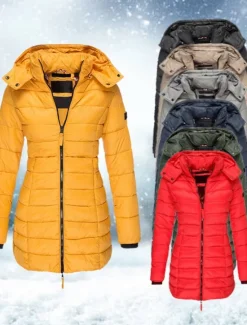 Women's Winter Coat Winter Jacket Parka Warm Breathable Pocket Full Zip Active Casual Comfortable Solid Color Outdoor Vacation Daily Wear Going out Zipper Regular Hoodie Regular Fit Long Sleeve Women Puffers & Parka
