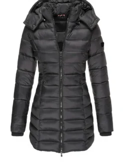 Women's Winter Coat Winter Jacket Parka Warm Breathable Pocket Full Zip Active Casual Comfortable Solid Color Outdoor Vacation Daily Wear Going out Zipper Regular Hoodie Regular Fit Long Sleeve Women Puffers & Parka