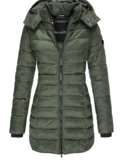 Women's Winter Coat Winter Jacket Parka Warm Breathable Pocket Full Zip Active Casual Comfortable Solid Color Outdoor Vacation Daily Wear Going out Zipper Regular Hoodie Regular Fit Long Sleeve Women Puffers & Parka