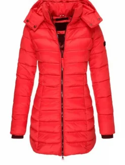 Women's Winter Coat Winter Jacket Parka Warm Breathable Pocket Full Zip Active Casual Comfortable Solid Color Outdoor Vacation Daily Wear Going out Zipper Regular Hoodie Regular Fit Long Sleeve Women Puffers & Parka