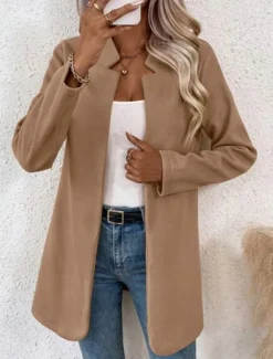Sale Women's Winter Jacket Office Street Fall Winter Regular Coat Regular Fit Thermal Warm Breathable Stylish Casual Jacket Long Sleeve Plain Slim Fit Women Blazers & Suits