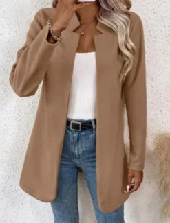 Sale Women's Winter Jacket Office Street Fall Winter Regular Coat Regular Fit Thermal Warm Breathable Stylish Casual Jacket Long Sleeve Plain Slim Fit Women Blazers & Suits