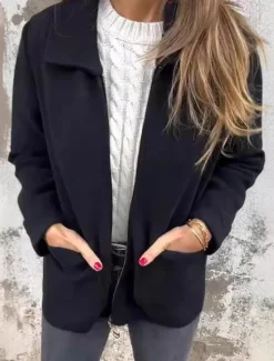 Hot Women's Winter Jacket Outdoor Street Daily Wear Fall Winter Short Coat Regular Fit Thermal Warm Breathable Stylish Casual Jacket Long Sleeve Plain with Pockets Full Zip Black Red Apricot Women Jackets