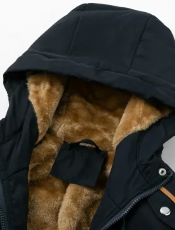 Best Women's Winter Jacket Parka Warm Zipper Buttons Fleece Lined Casual Street Style Plain Street Casual Daily Casual Daily Zipper Regular Hoodie Regular Fit Long Sleeve Outerwear Black Green Dark Blue Women Puffers & Parka