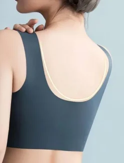 Hot Women's Wireless Bras Fixed Straps Full Coverage V Neck Breathable Pure Color Pull-On Closure Casual Daily Nylon 1PC Black Pink / Bras & Bralettes / 1 PC Home Outfits Women Lingerie