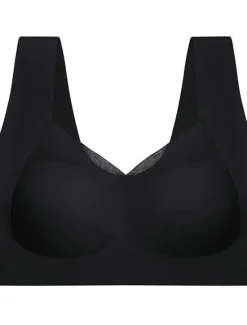 Hot Women's Wireless Bras Fixed Straps Full Coverage V Neck Breathable Pure Color Pull-On Closure Casual Daily Nylon 1PC Black Pink / Bras & Bralettes / 1 PC Home Outfits Women Lingerie