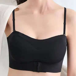 Clearance Women's Wireless Bras Padded Bras Adjustable Strapless Bras 3/4 Cup V Neck Breathable Push Up Invisible Pure Color Front Closure Date Valentine's Day Casual Daily Nylon 1 PC Home Outfits Women Lingerie
