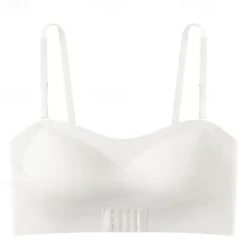 Clearance Women's Wireless Bras Padded Bras Adjustable Strapless Bras 3/4 Cup V Neck Breathable Push Up Invisible Pure Color Front Closure Date Valentine's Day Casual Daily Nylon 1 PC Home Outfits Women Lingerie