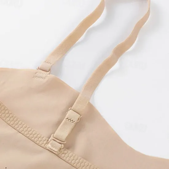 Clearance Women's Wireless Bras Padded Bras Adjustable Strapless Bras 3/4 Cup V Neck Breathable Push Up Invisible Pure Color Front Closure Date Valentine's Day Casual Daily Nylon 1 PC Home Outfits Women Lingerie
