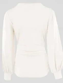 Best Women's Wrap Elegant Stylish Modern Solid Color Lace Ruched Hollow Out Long Sleeve V Neck Daily Black White Spring Fall Winter Women Lace Tops