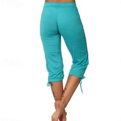 Outlet Women's Yoga Pants Drawstring Tummy Control Butt Lift High Waist Yoga Fitness Gym Workout Capri Leggings Bottoms Stripes Violet Black Green Sports Activewear Stretchy Skinny / Athletic / Athleisure Women Shorts
