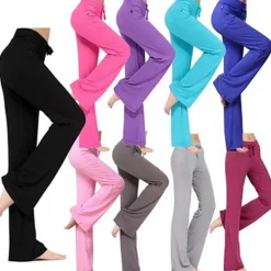 Best Women's Yoga Pants Drawstring Flare Leg Breathable Quick Dry Moisture Wicking Zumba Yoga Fitness Bottoms White Green Modal Plus Size Sports Activewear Stretchy Loose Fit Street Casual Women Pants
