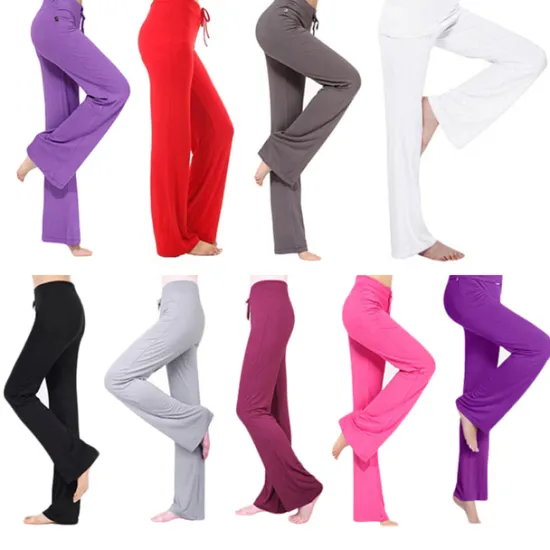 Best Women's Yoga Pants Drawstring Flare Leg Breathable Quick Dry Moisture Wicking Zumba Yoga Fitness Bottoms White Green Modal Plus Size Sports Activewear Stretchy Loose Fit Street Casual Women Pants