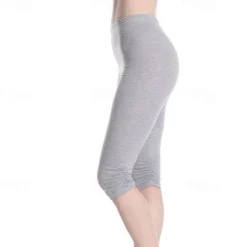 Sale Women's Yoga Pants Sun Protection Tummy Control Butt Lift High Waist Yoga Fitness Gym Workout Capri Leggings Bottoms Violet Black White Sports Activewear High Elasticity Skinny Women Leggings