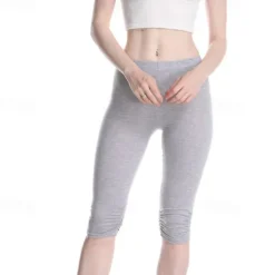 Sale Women's Yoga Pants Sun Protection Tummy Control Butt Lift High Waist Yoga Fitness Gym Workout Capri Leggings Bottoms Violet Black White Sports Activewear High Elasticity Skinny Women Leggings