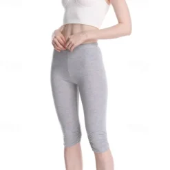Sale Women's Yoga Pants Sun Protection Tummy Control Butt Lift High Waist Yoga Fitness Gym Workout Capri Leggings Bottoms Violet Black White Sports Activewear High Elasticity Skinny Women Leggings
