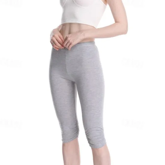 Sale Women's Yoga Pants Sun Protection Tummy Control Butt Lift High Waist Yoga Fitness Gym Workout Capri Leggings Bottoms Violet Black White Sports Activewear High Elasticity Skinny Women Leggings