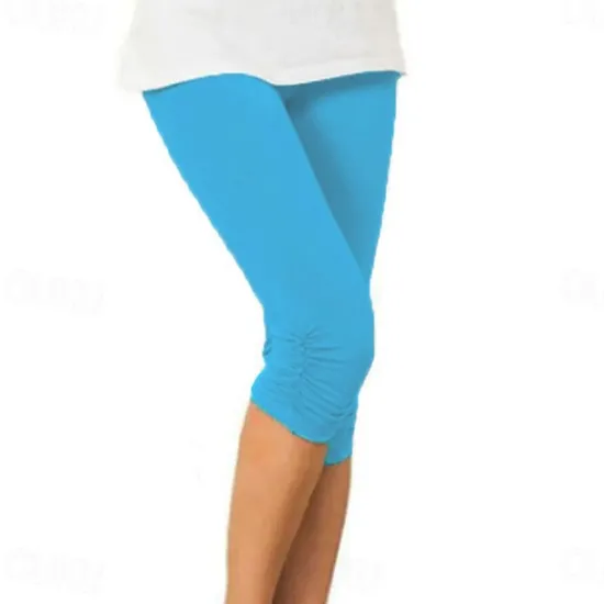 Sale Women's Yoga Pants Sun Protection Tummy Control Butt Lift High Waist Yoga Fitness Gym Workout Capri Leggings Bottoms Violet Black White Sports Activewear High Elasticity Skinny Women Leggings