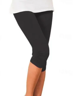 Discount Women's Yoga Pants Sun Protection Tummy Control Butt Lift High Waist Yoga Fitness Gym Workout Capri Leggings Bottoms Violet Black White Sports Activewear High Elasticity Skinny Women Leggings