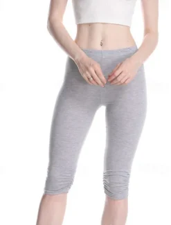 Discount Women's Yoga Pants Sun Protection Tummy Control Butt Lift High Waist Yoga Fitness Gym Workout Capri Leggings Bottoms Violet Black White Sports Activewear High Elasticity Skinny Women Leggings