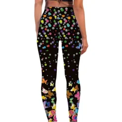 Women's Yoga Pants Tummy Control Butt Lift High Waist Yoga Fitness Gym Workout Tights Leggings Bottoms Floral Black / Red White+Yellow White Spandex Fall Winter Sports Activewear Stretchy Women Leggings